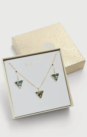 Mojave Triangle Mini Earring And Necklace Set
