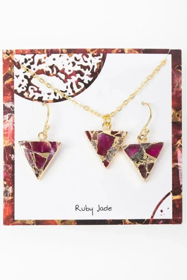 Mojave Triangle Mini Earring And Necklace Set