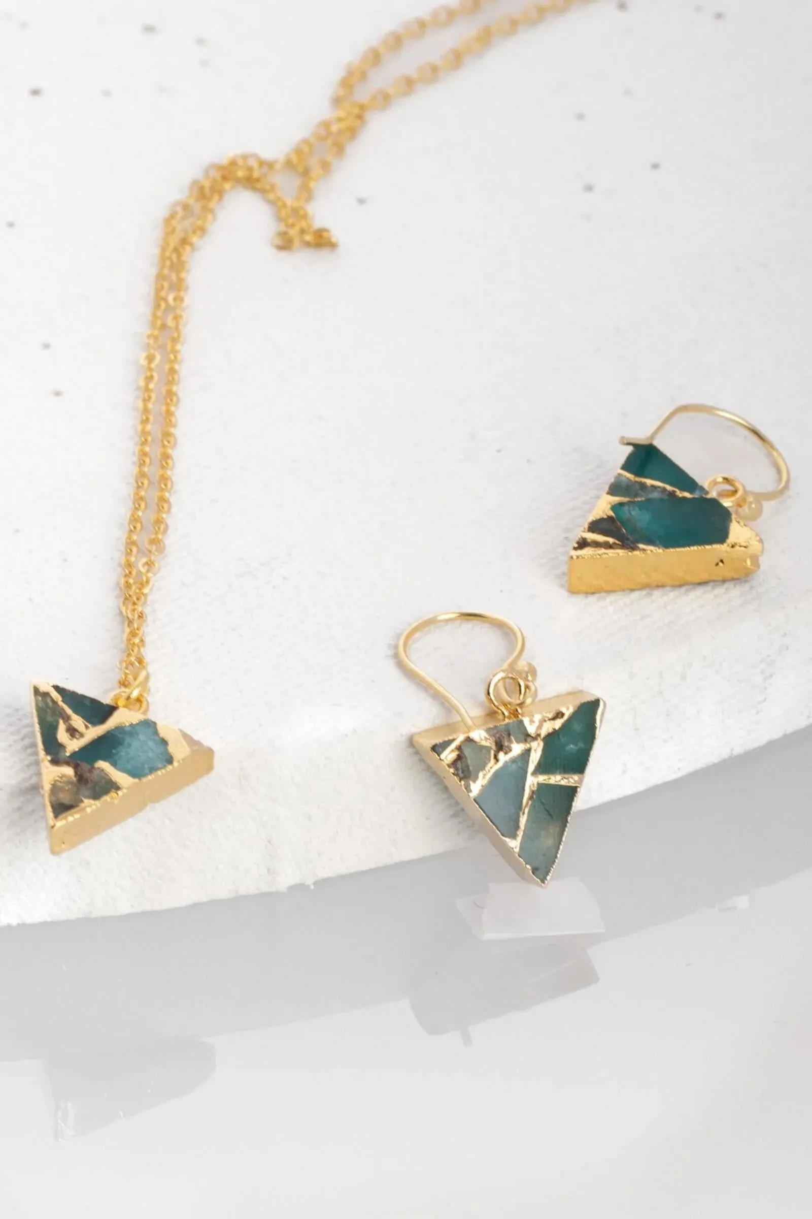 Mojave Triangle Mini Earring And Necklace Set
