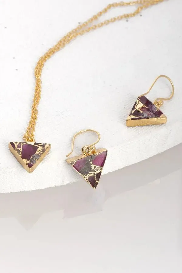 Mojave Triangle Mini Earring And Necklace Set