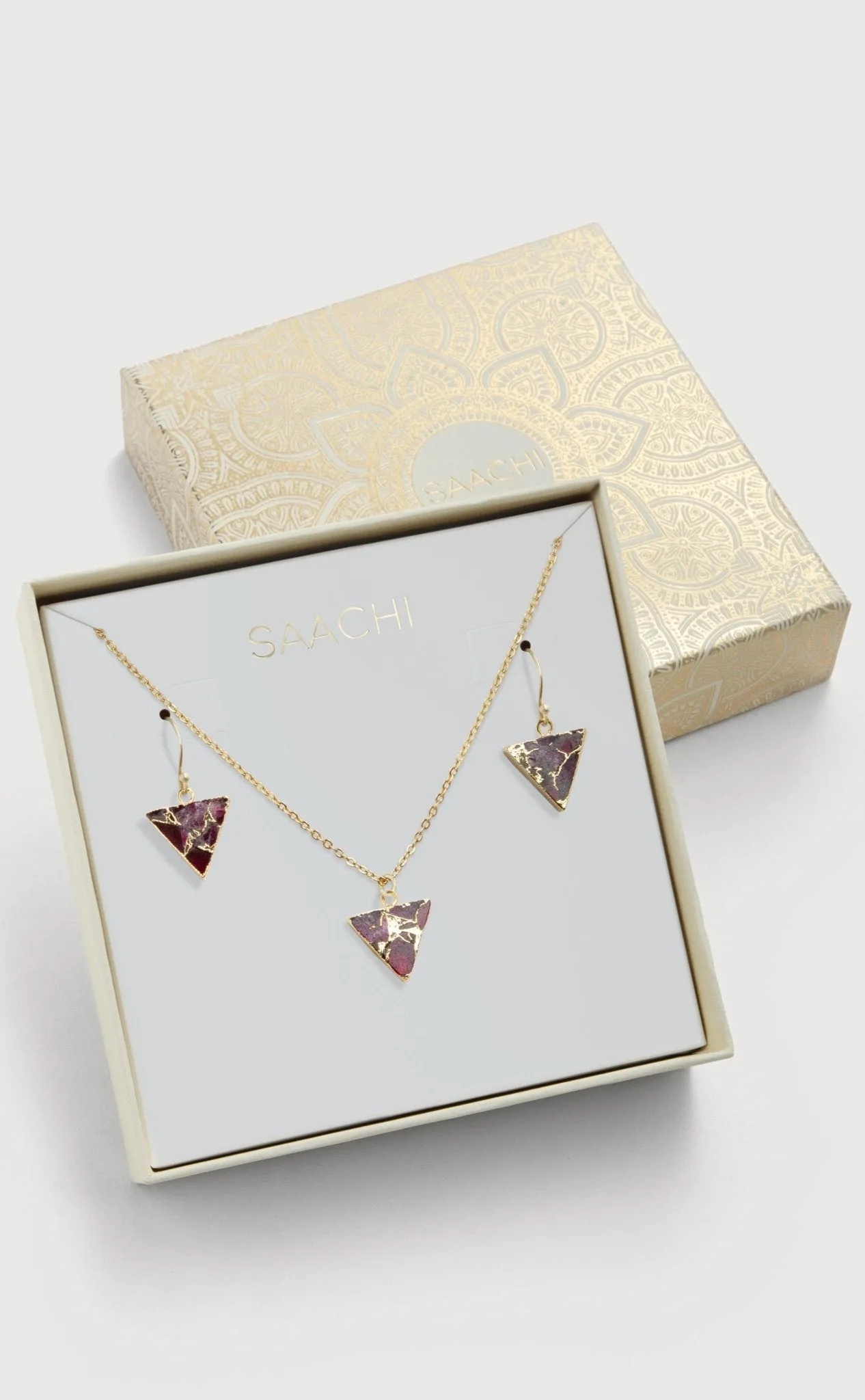 Mojave Triangle Mini Earring And Necklace Set