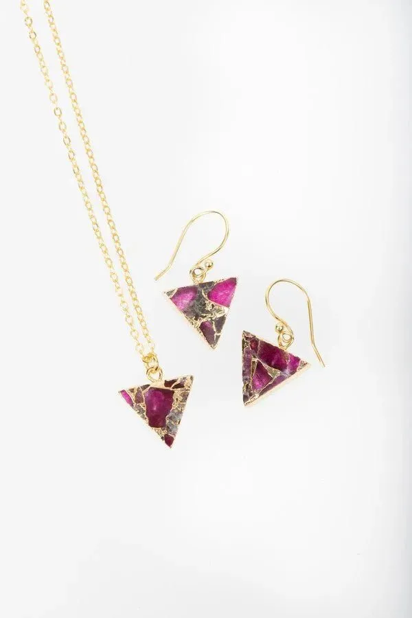 Mojave Triangle Mini Earring And Necklace Set