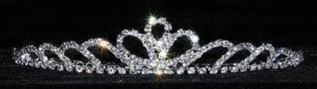 Morning Glory Silver Rhinestone 1" Tiara