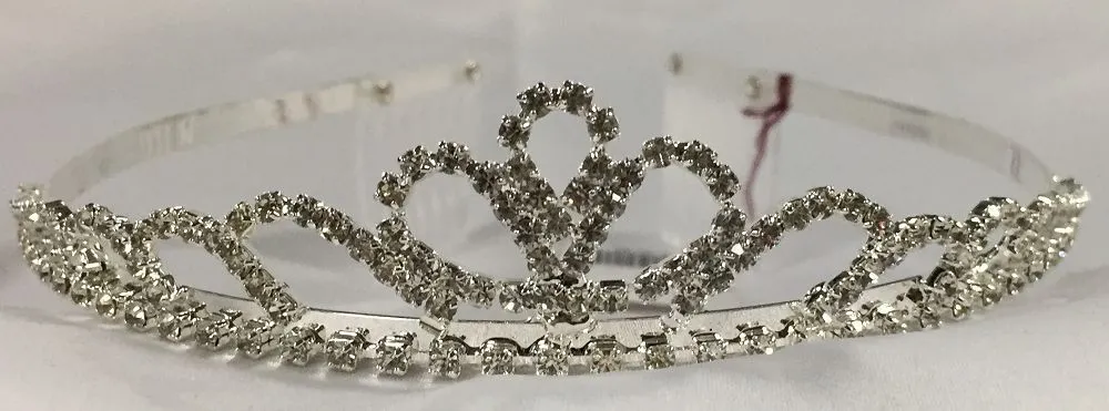 Morning Glory Silver Rhinestone 1" Tiara