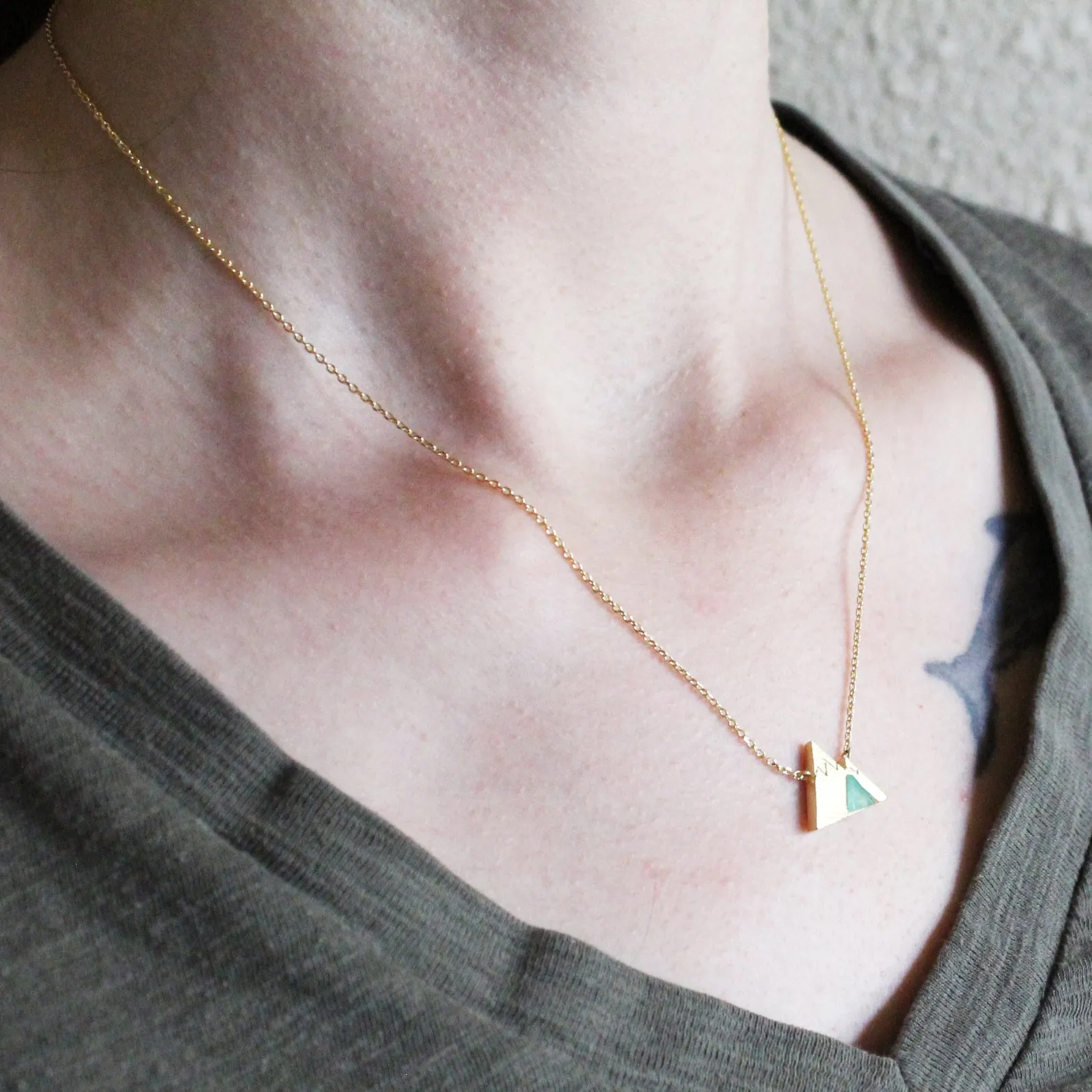 Mountain Necklace with Gemstone