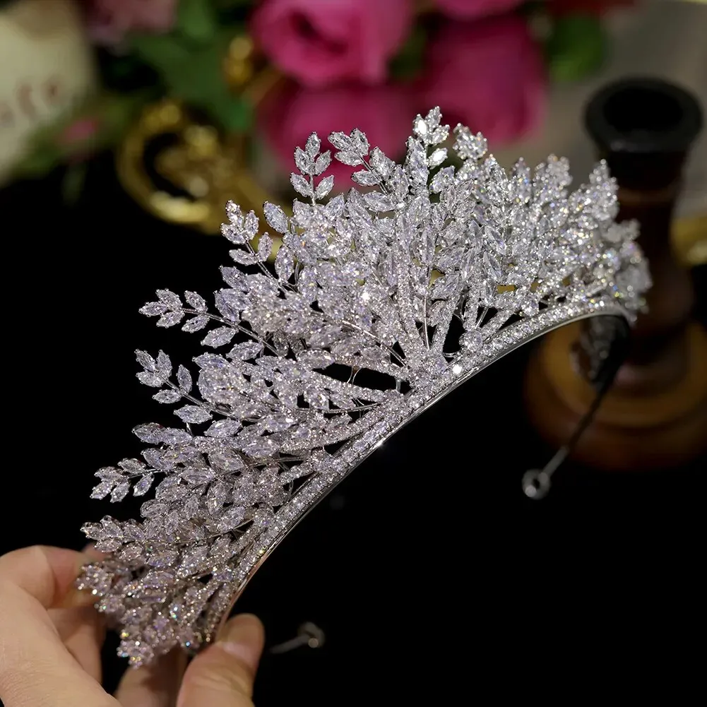 Multi-Layered Leaf Bridal Wedding Tiara Crown