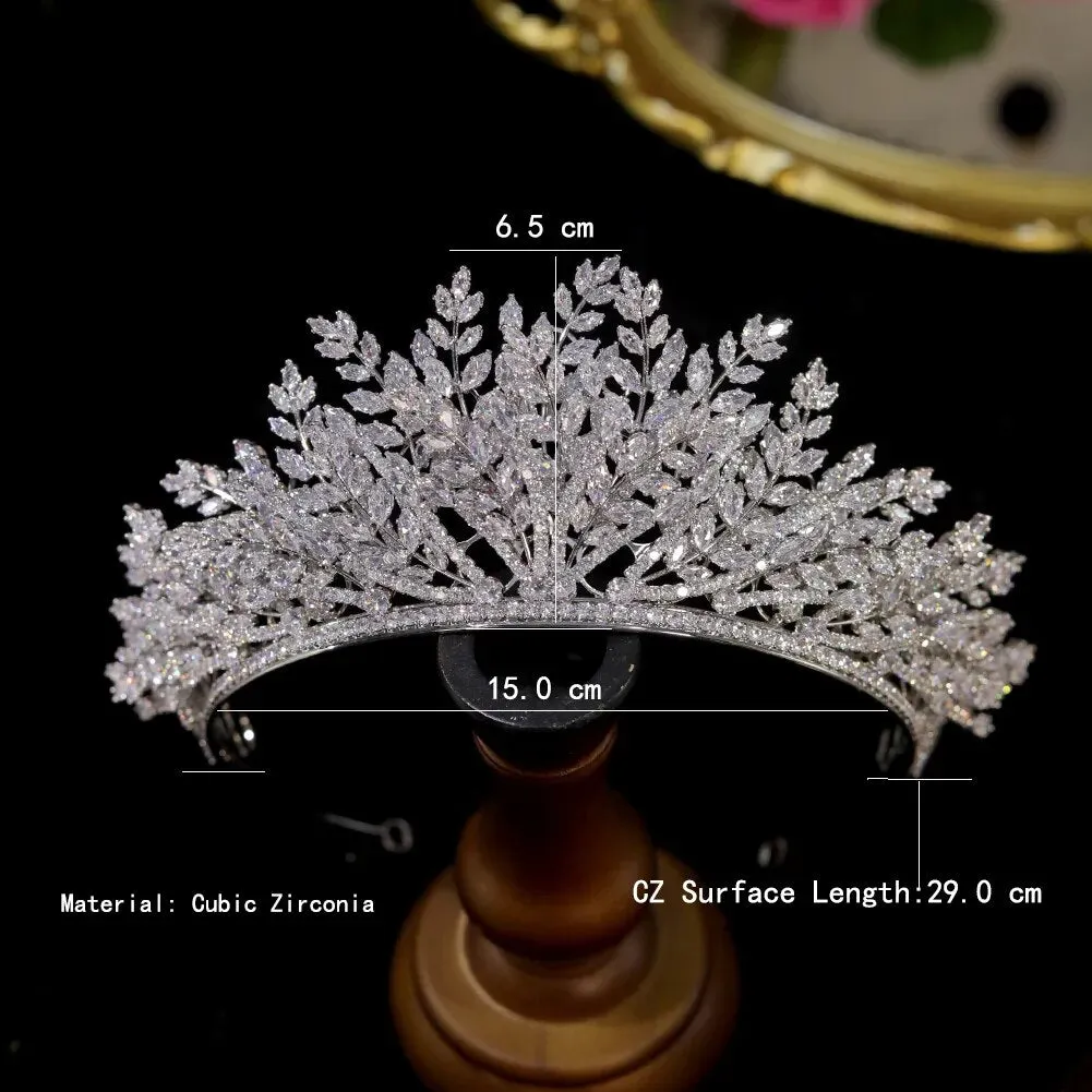 Multi-Layered Leaf Bridal Wedding Tiara Crown