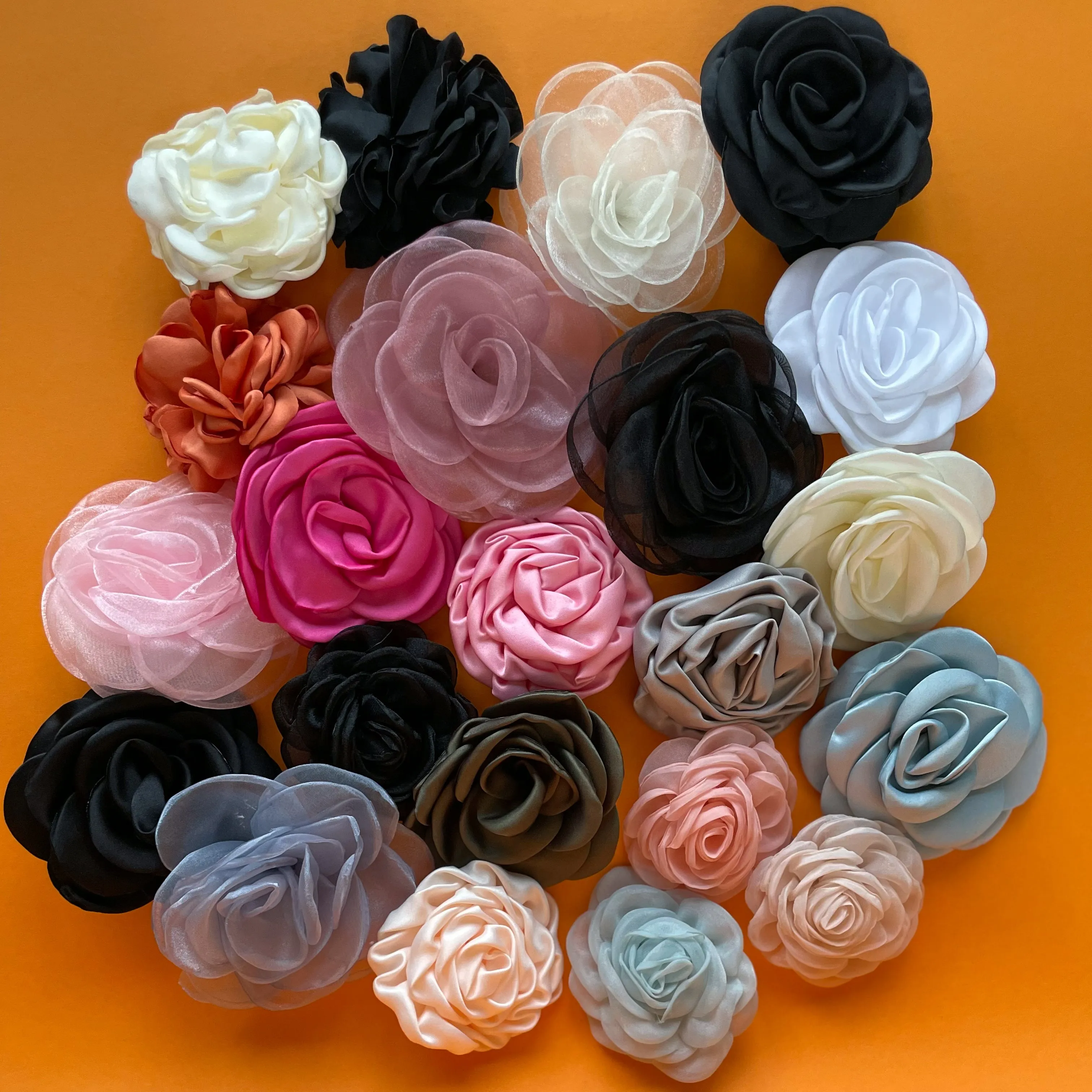 Multiflower - Organza - 7 cm - Black
