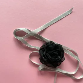 Multiflower - Organza - 7 cm - Black