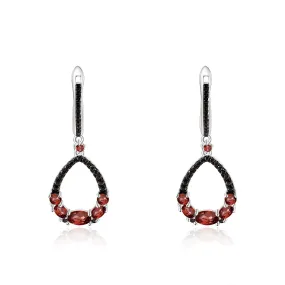 Natural Colourful Gemstones Silver Drop Earrings for Women