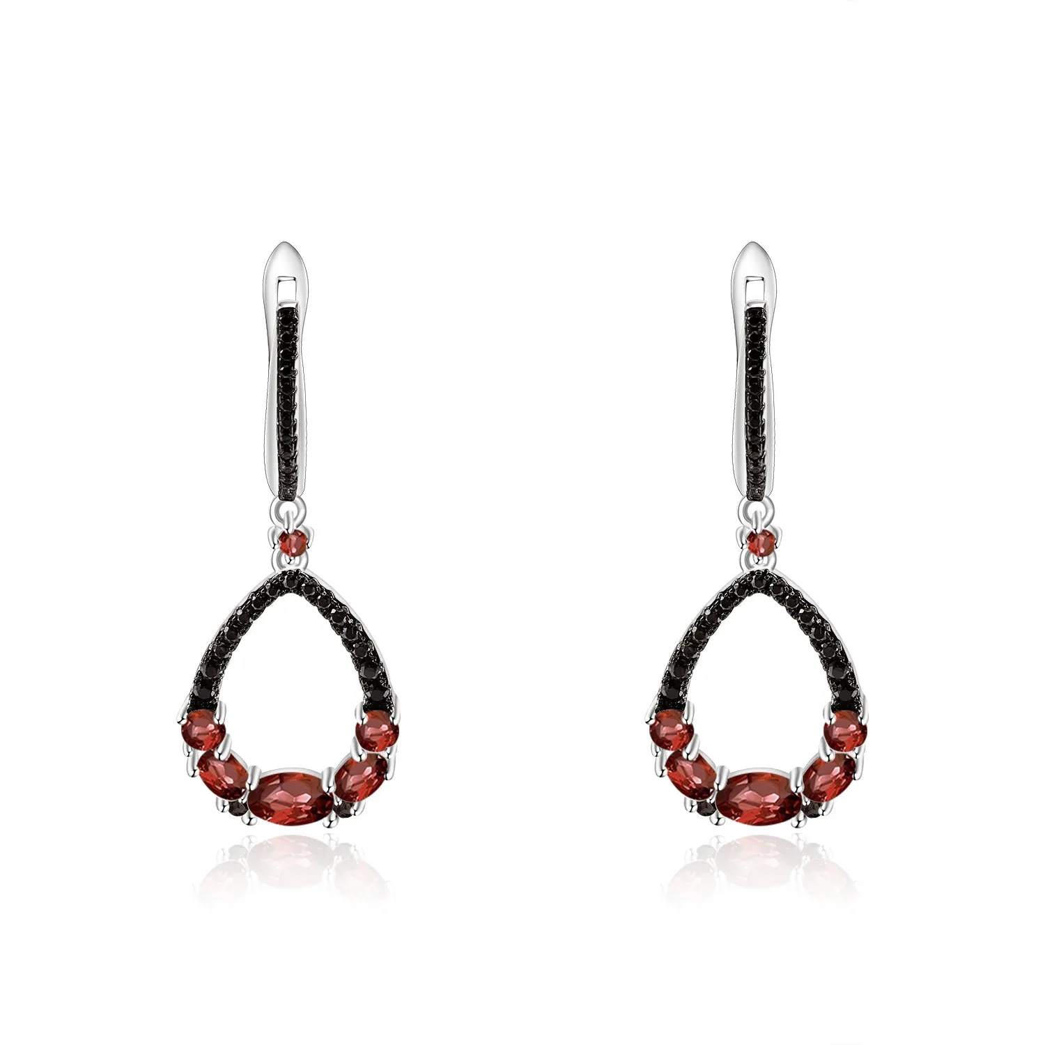 Natural Colourful Gemstones Silver Drop Earrings for Women