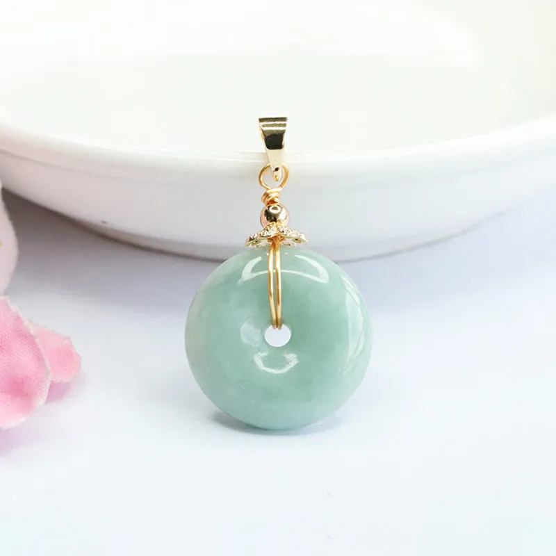 Natural Myanmar A-grade Jade Pendant, Safety Buckle Pendant, Necklace