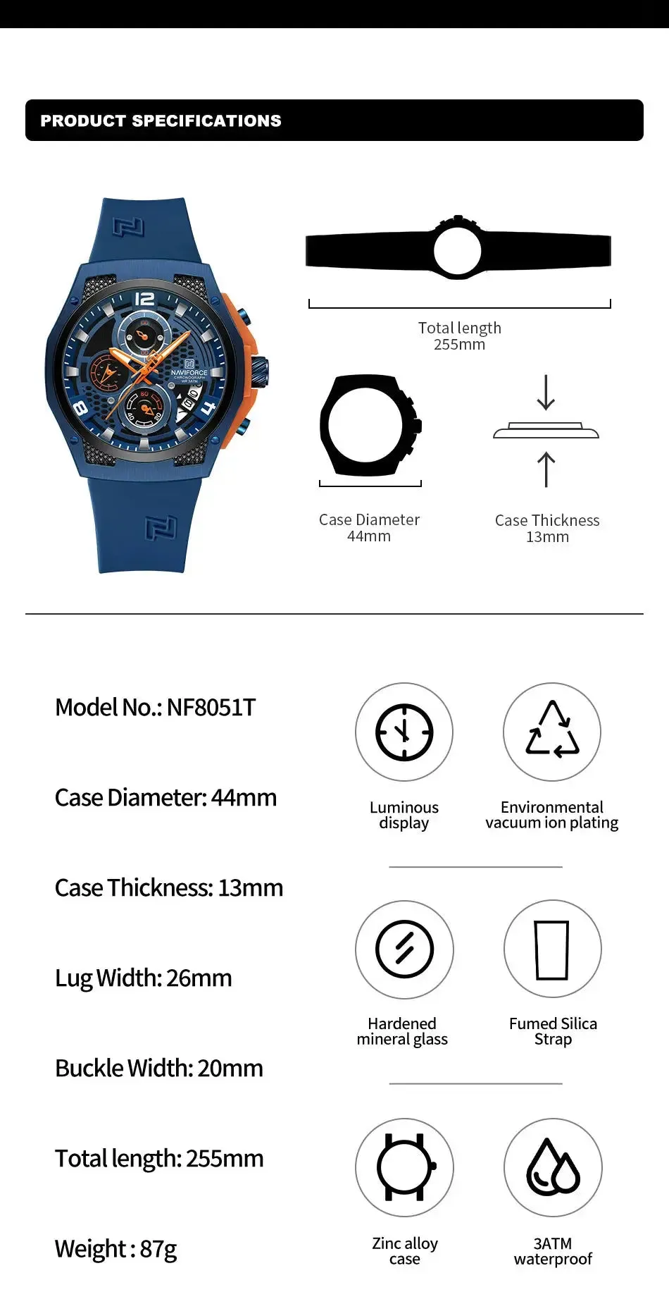 NAVIFORCE Luxury Sports Quartz Watch