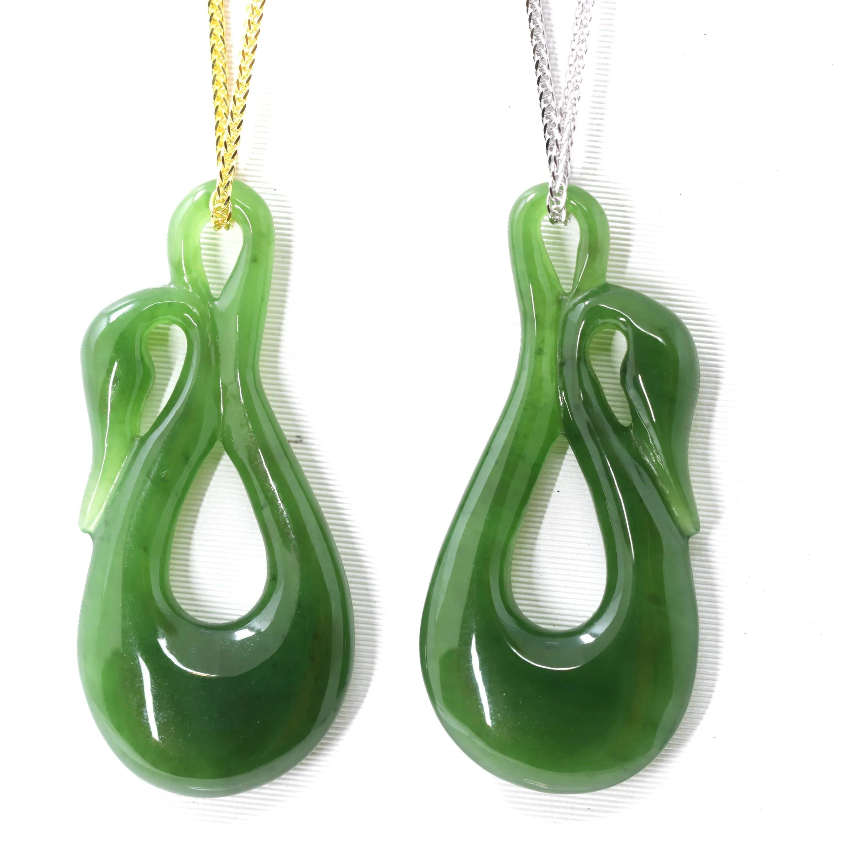 Nephrite Green Jade Lovely Swan Pendant Necklace, Real jade Jewelry
