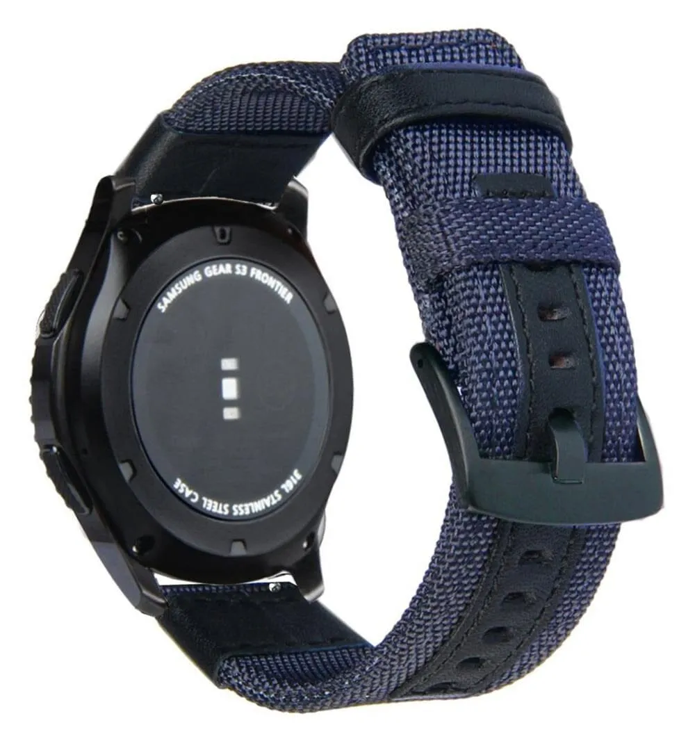 Nylon and Leather Watch Straps Compatible with LG Watch
