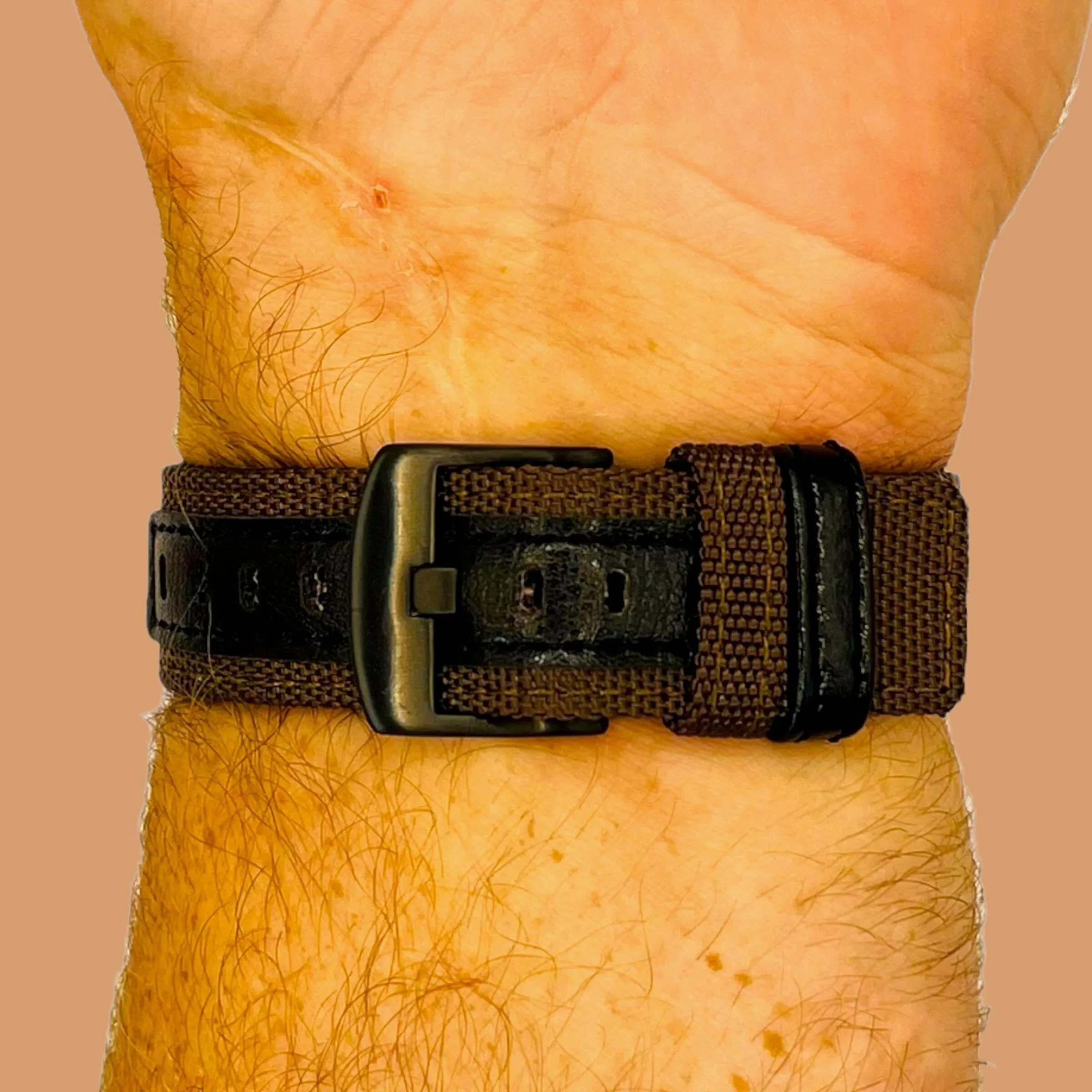 Nylon and Leather Watch Straps Compatible with LG Watch