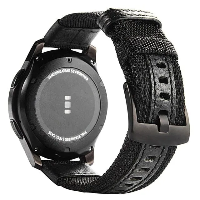 Nylon and Leather Watch Straps Compatible with LG Watch