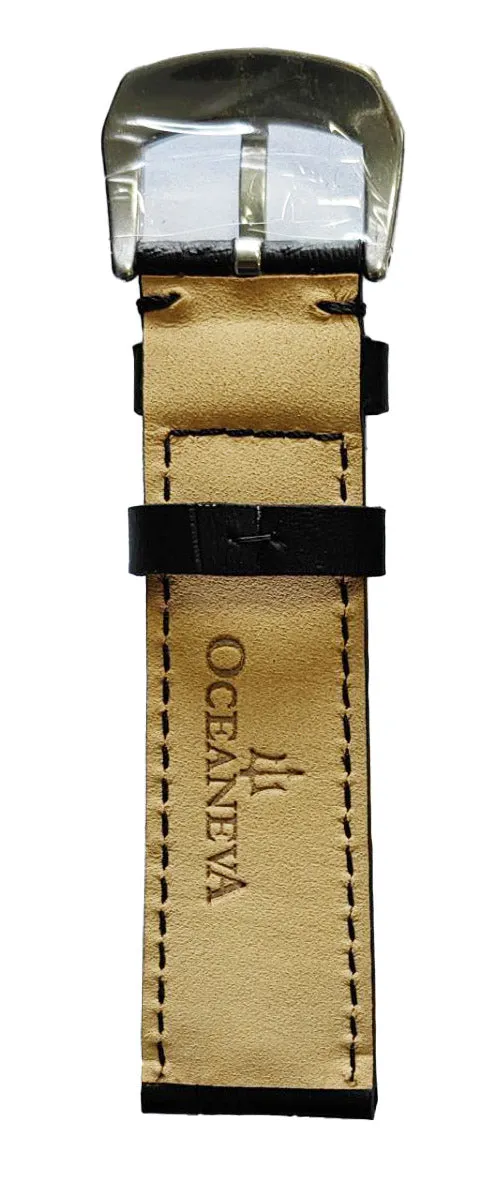 Oceaneva Men's OceanTrek GMT Automatic 200m Leather Green Watch