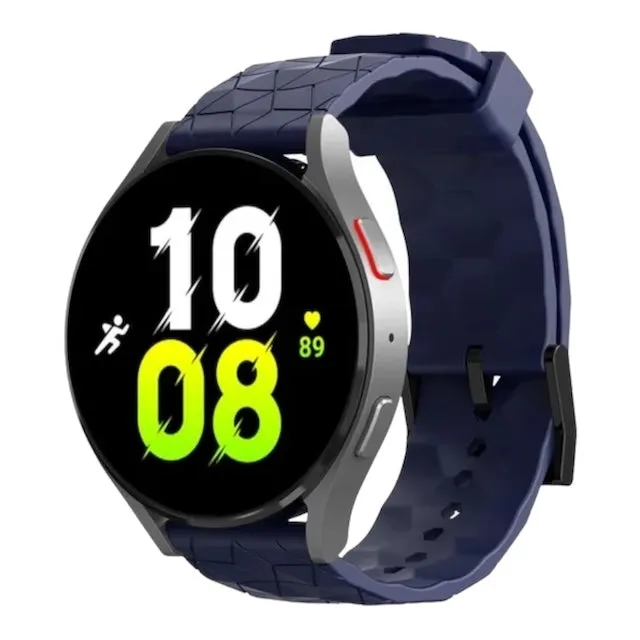 Olympic 22mm Range compatible Silicone Football Pattern Watch Straps