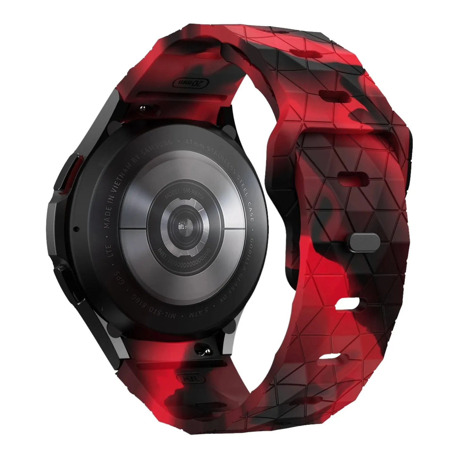 Olympic 22mm Range compatible Silicone Football Pattern Watch Straps