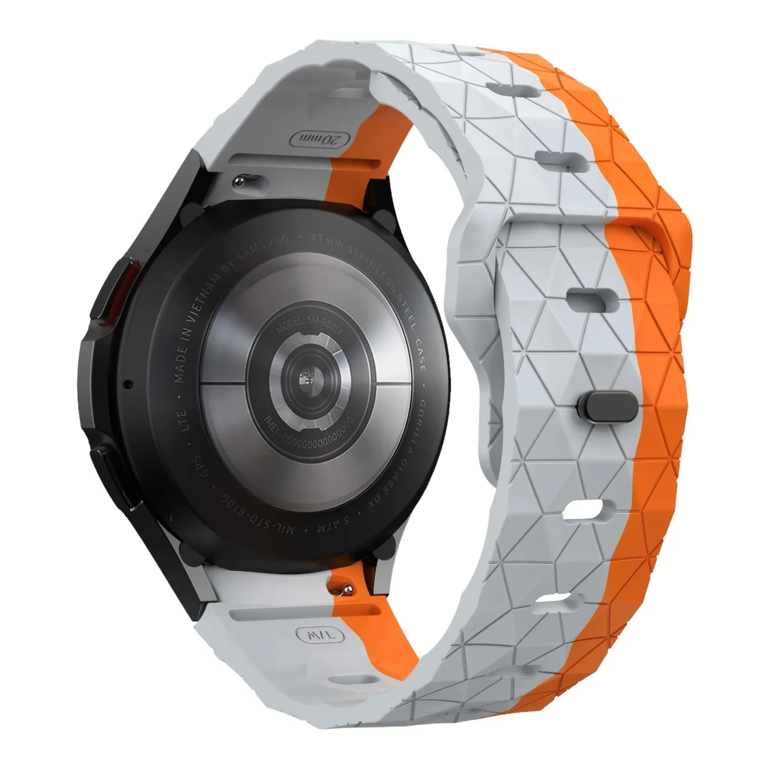 Olympic 22mm Range compatible Silicone Football Pattern Watch Straps