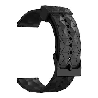 Olympic 22mm Range compatible Silicone Football Pattern Watch Straps
