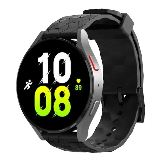 Olympic 22mm Range compatible Silicone Football Pattern Watch Straps