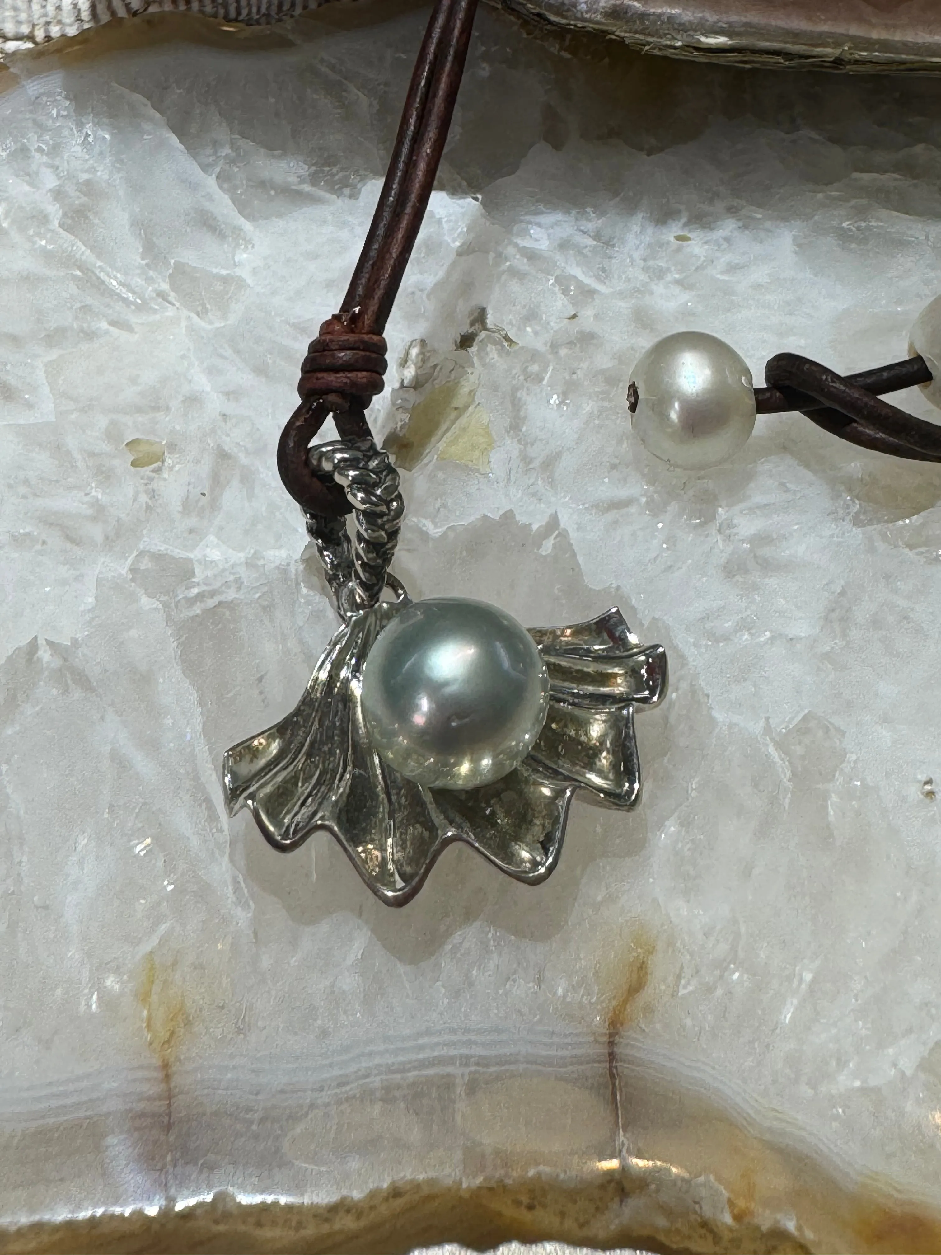 Oyster and Pearl Pendant