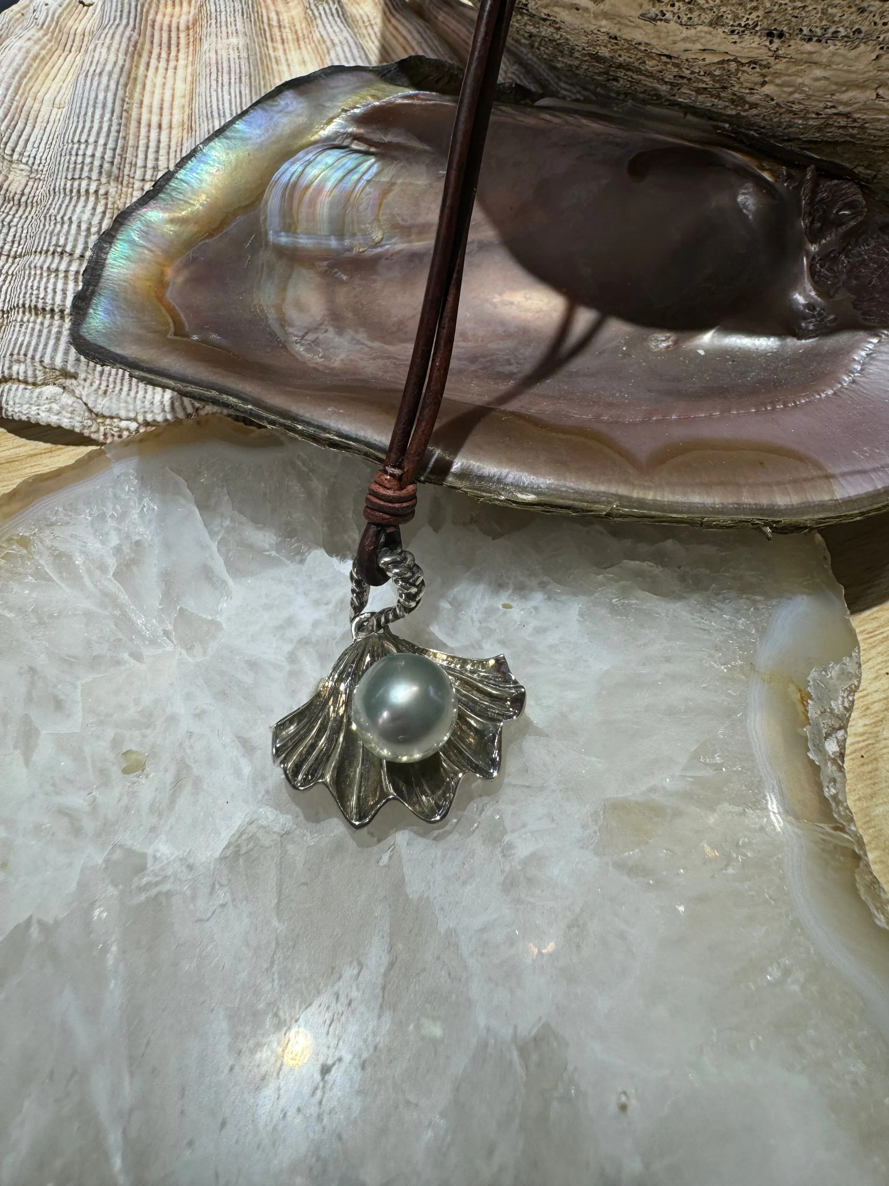 Oyster and Pearl Pendant