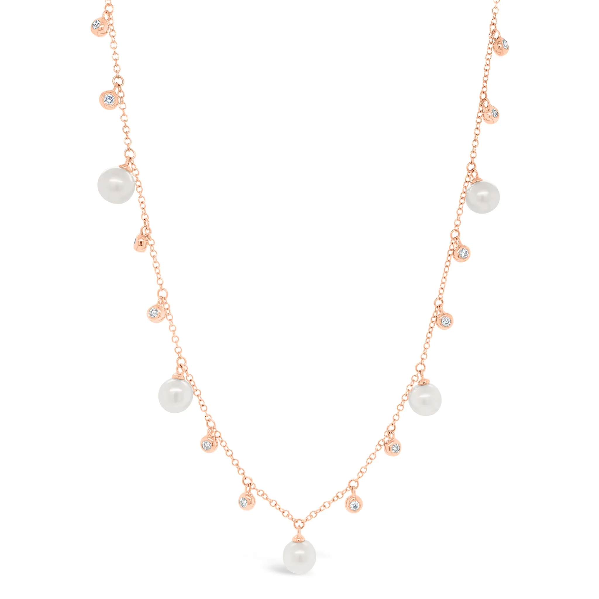 Pearl & Diamond Dangle Necklace