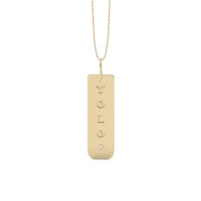 Personalised Diamond Dog Tag Pendant
