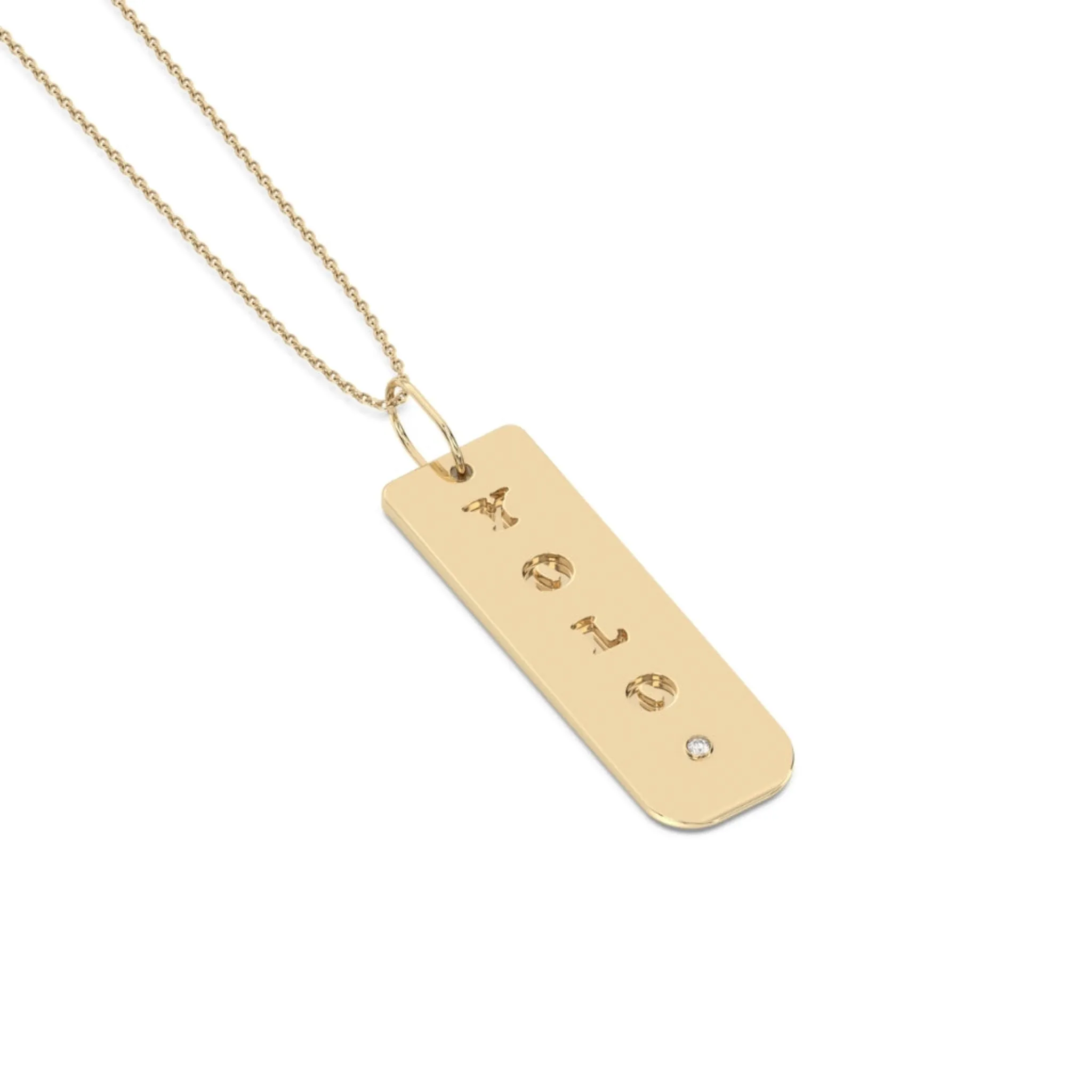 Personalised Diamond Dog Tag Pendant
