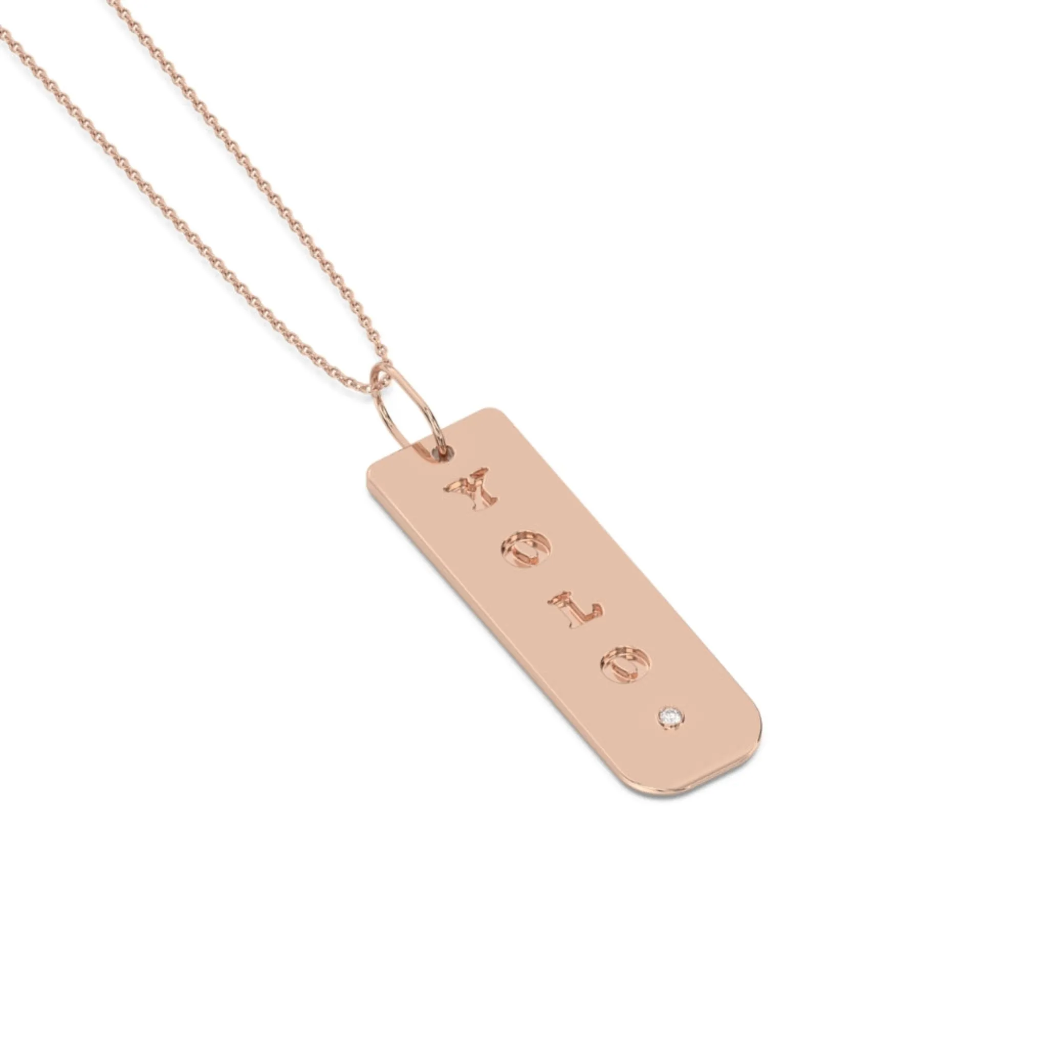 Personalised Diamond Dog Tag Pendant