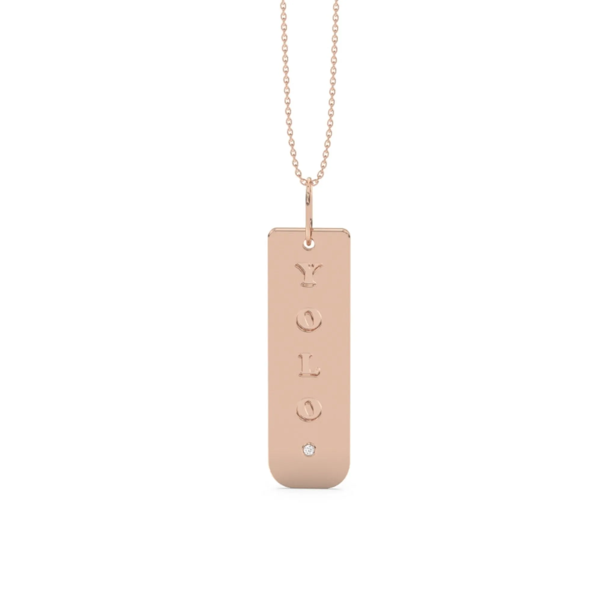 Personalised Diamond Dog Tag Pendant