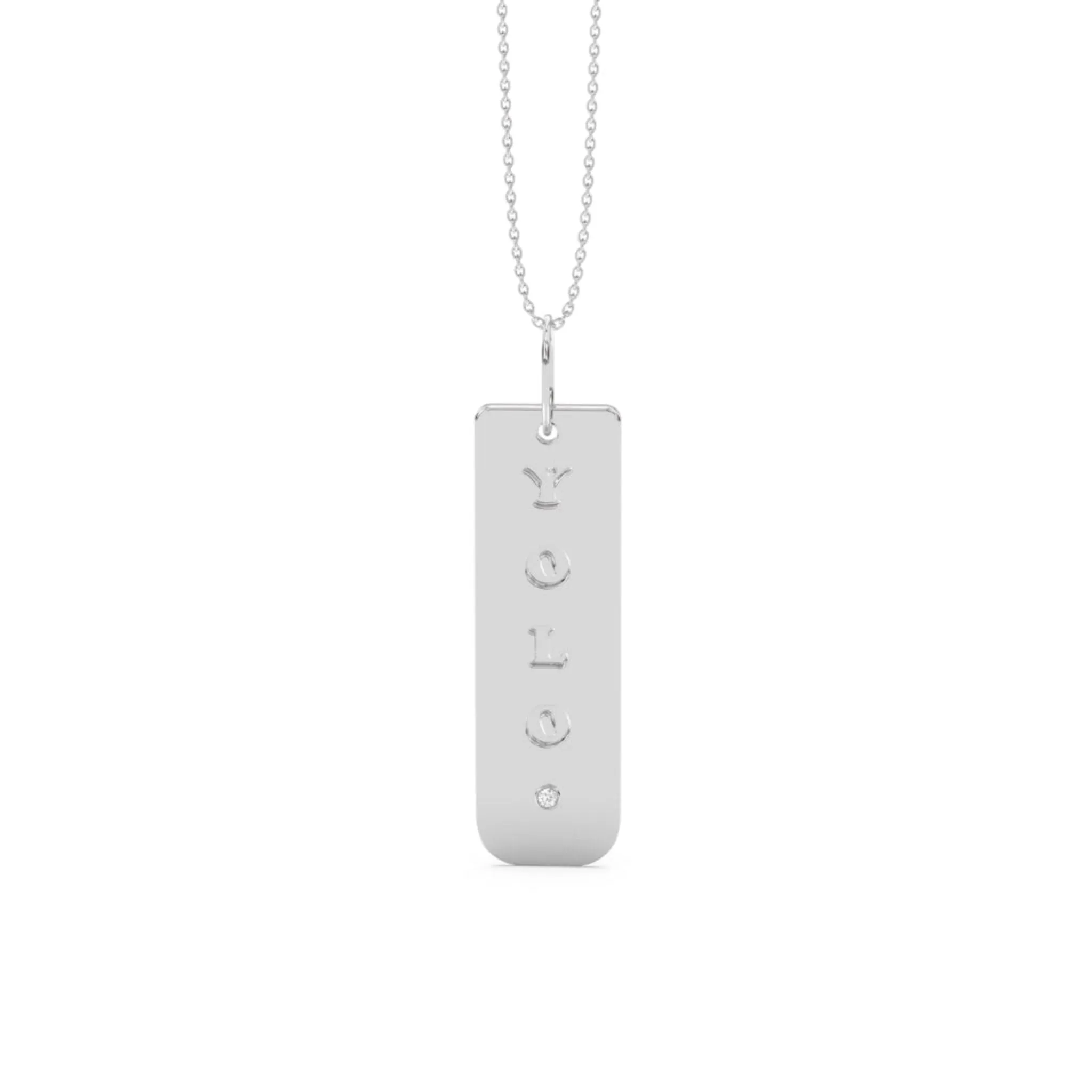 Personalised Diamond Dog Tag Pendant