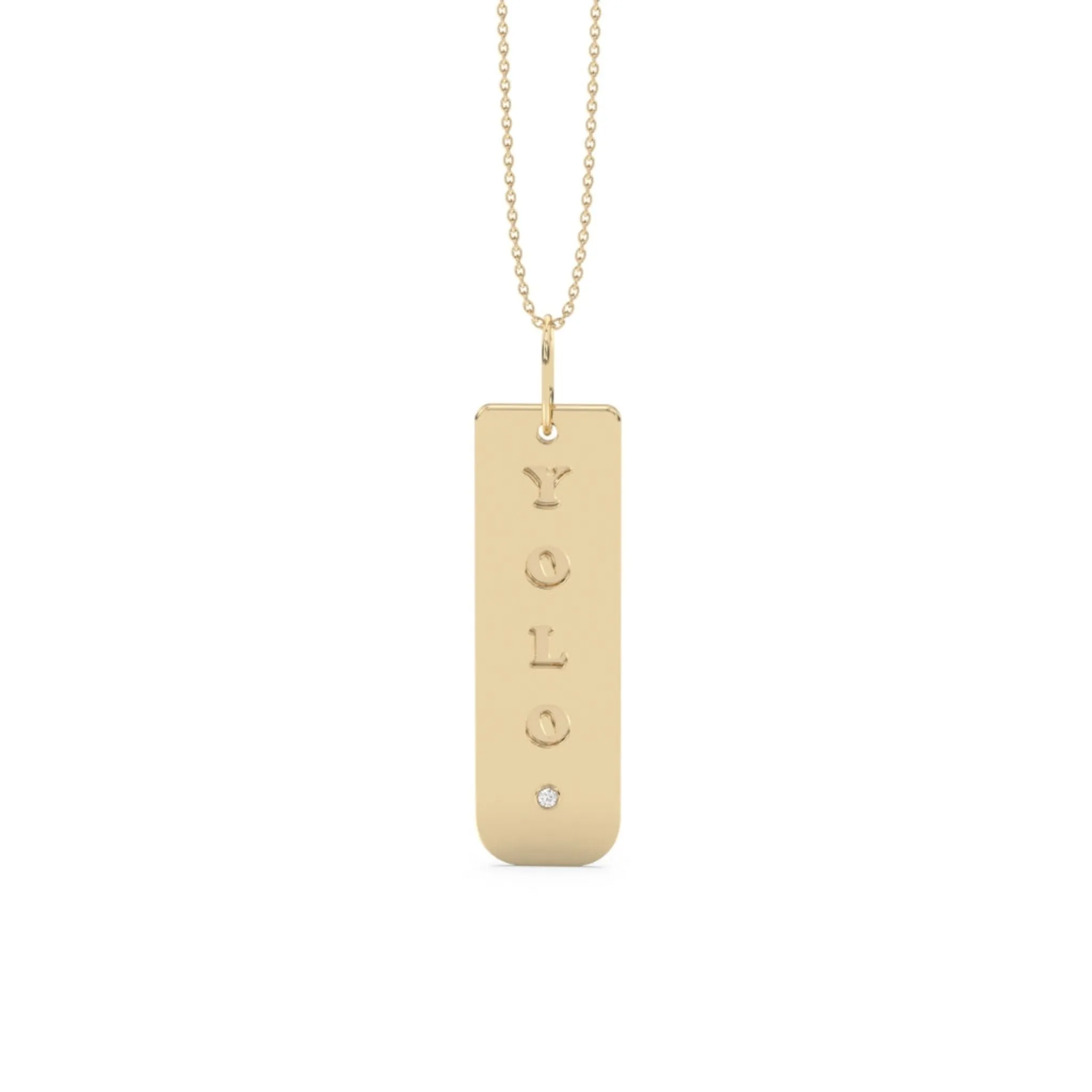 Personalised Diamond Dog Tag Pendant