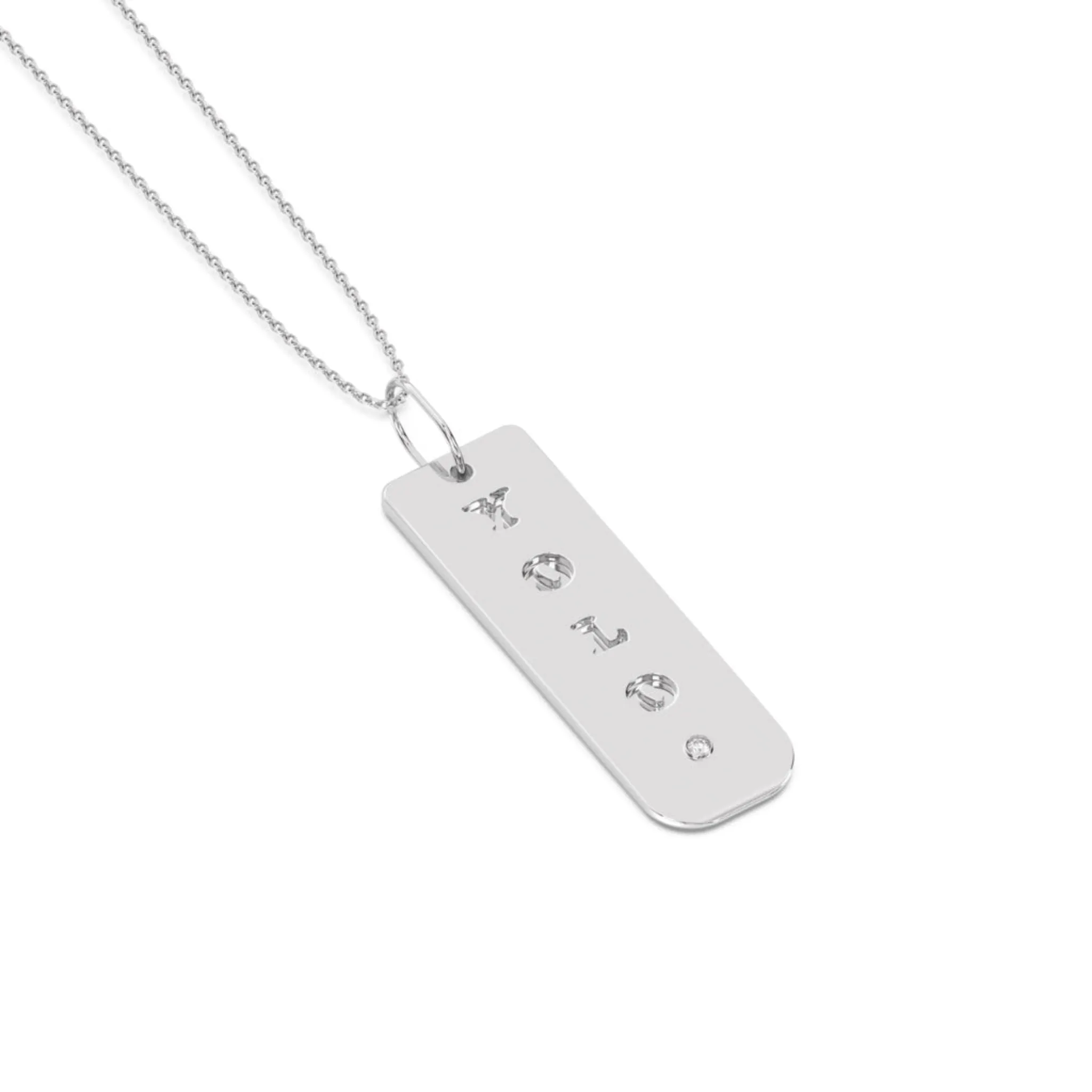 Personalised Diamond Dog Tag Pendant