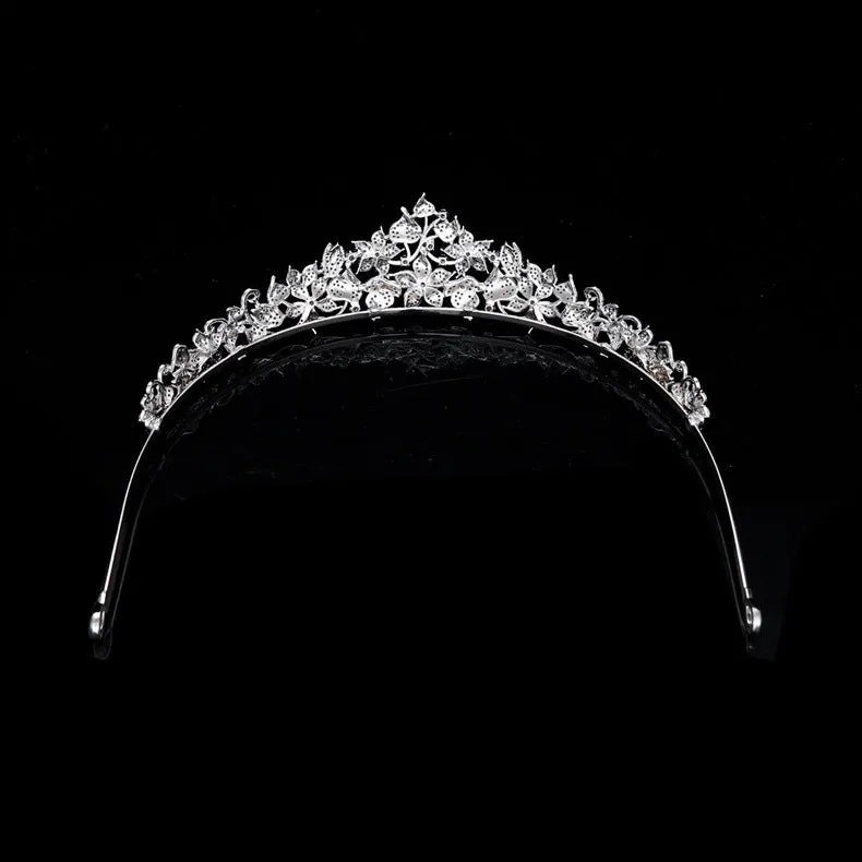 Pretty Flower Leaves Tiara for Wedding ,Crystal Tiaras for Bride CH10178