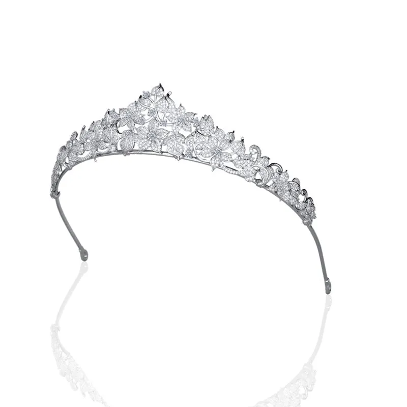 Pretty Flower Leaves Tiara for Wedding ,Crystal Tiaras for Bride CH10178