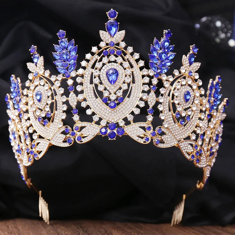 Regal  Hearts Full Crystal Tiara Crown Hair Accessories