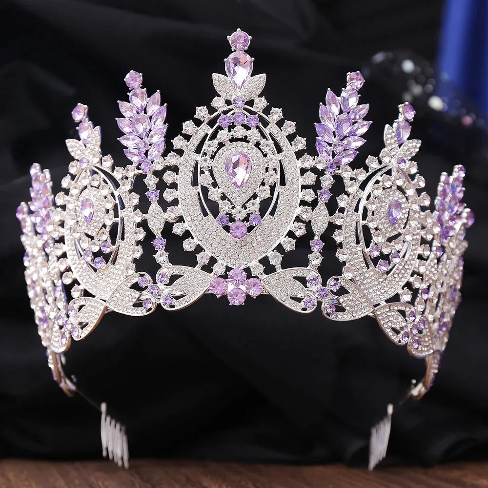 Regal  Hearts Full Crystal Tiara Crown Hair Accessories