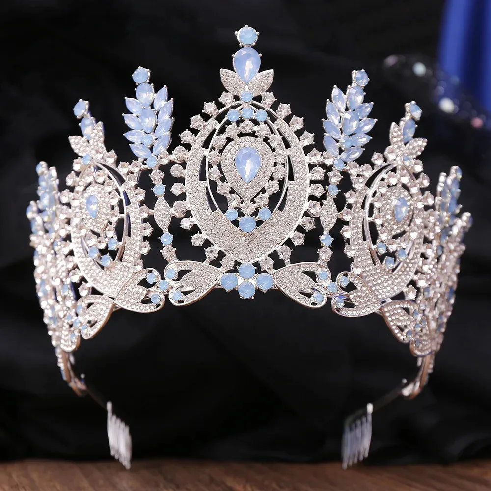 Regal  Hearts Full Crystal Tiara Crown Hair Accessories
