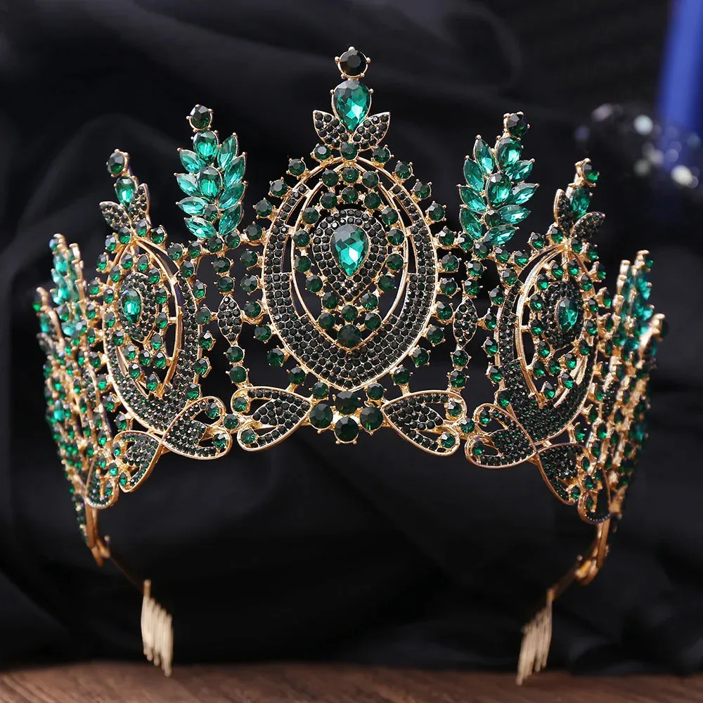 Regal  Hearts Full Crystal Tiara Crown Hair Accessories