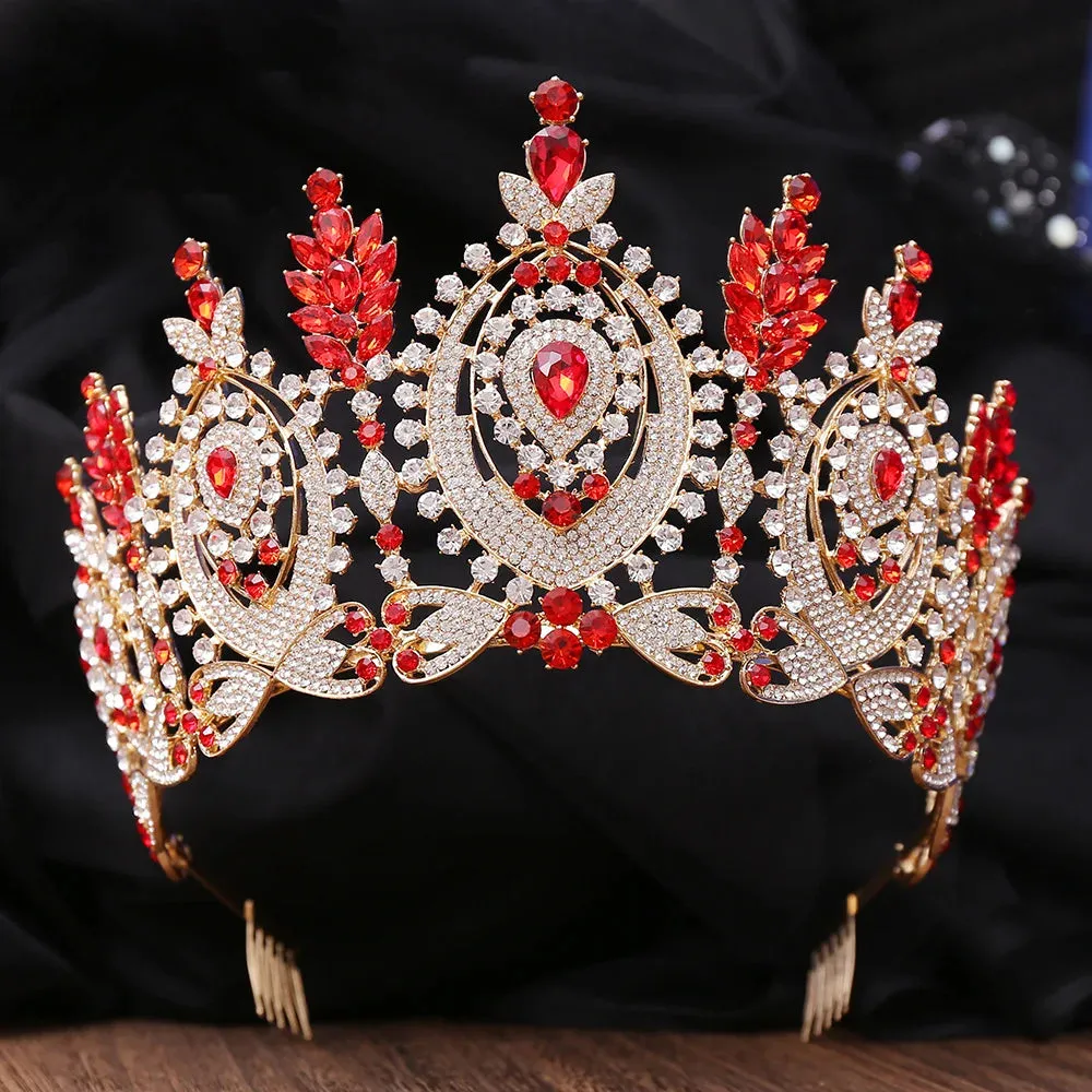 Regal  Hearts Full Crystal Tiara Crown Hair Accessories