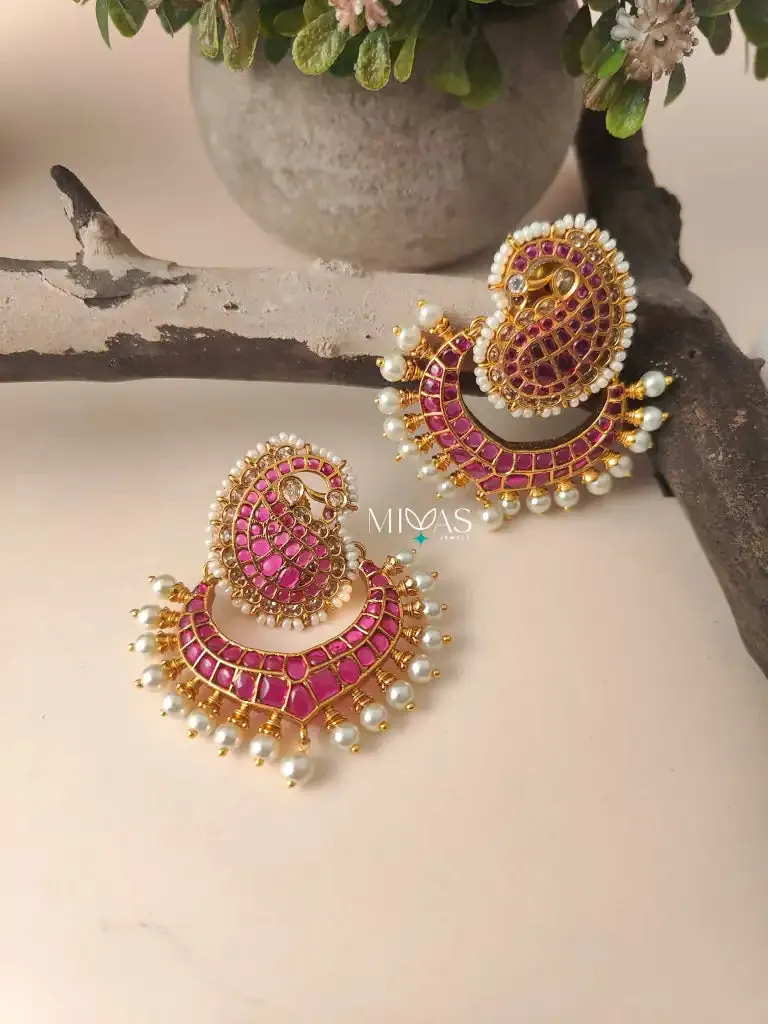 Reya - Kemp Stone Chandbali Earring
