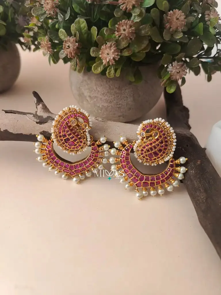 Reya - Kemp Stone Chandbali Earring