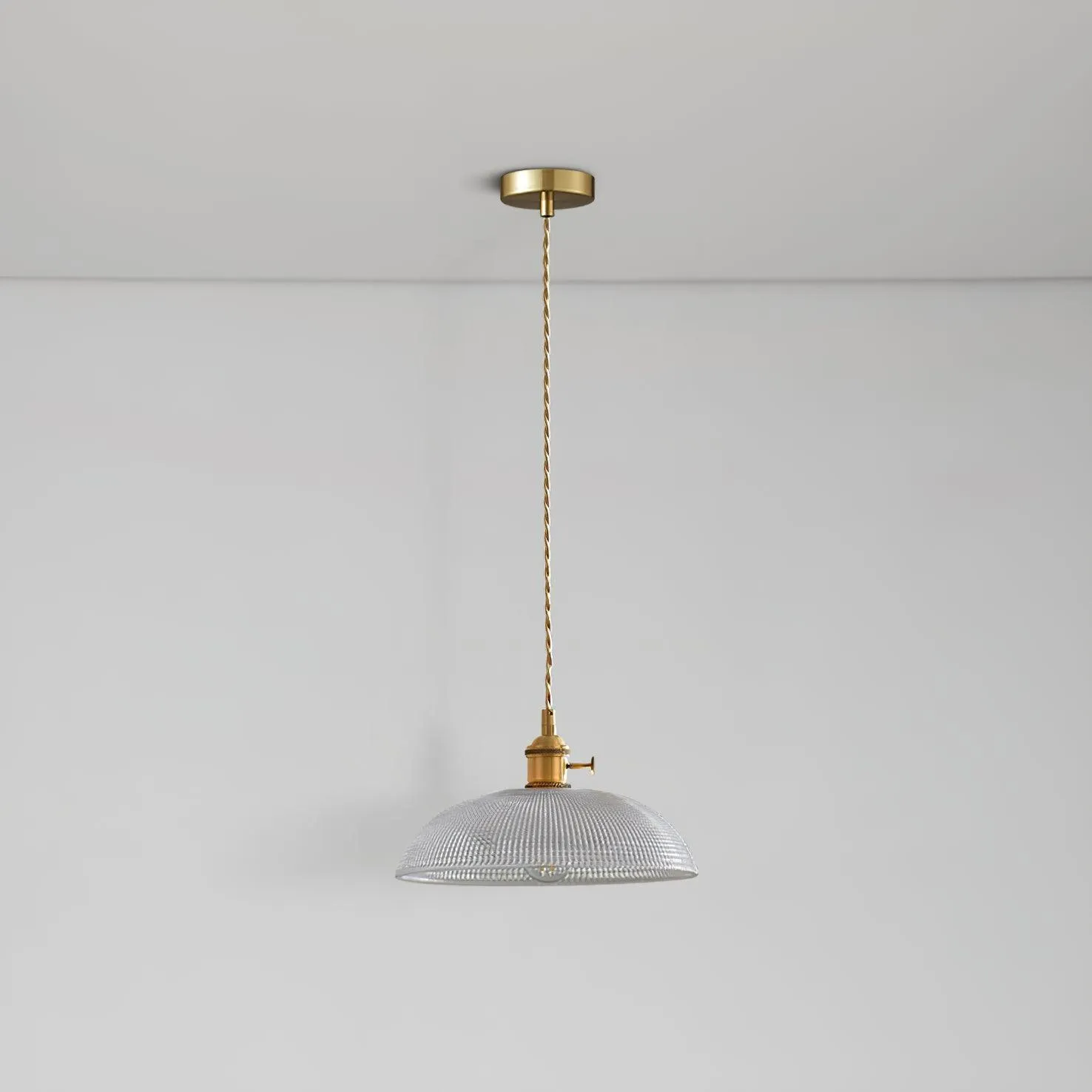 Ribbed Spiral Pendant Light