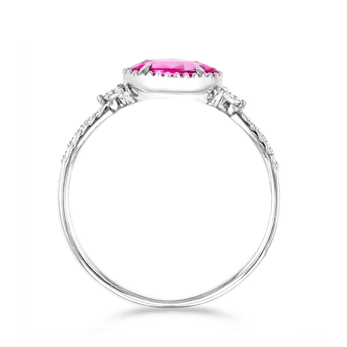 Rosa Mer Collection 0.71 Pink Sapphire and Diamond Tiara Ring Set