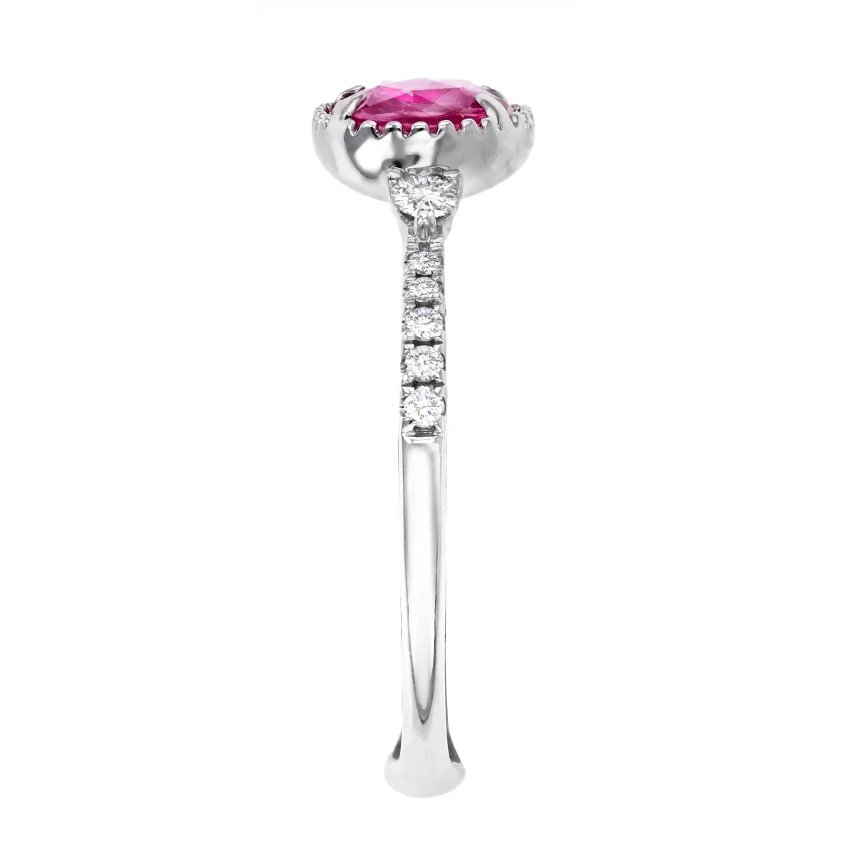 Rosa Mer Collection 0.71 Pink Sapphire and Diamond Tiara Ring Set