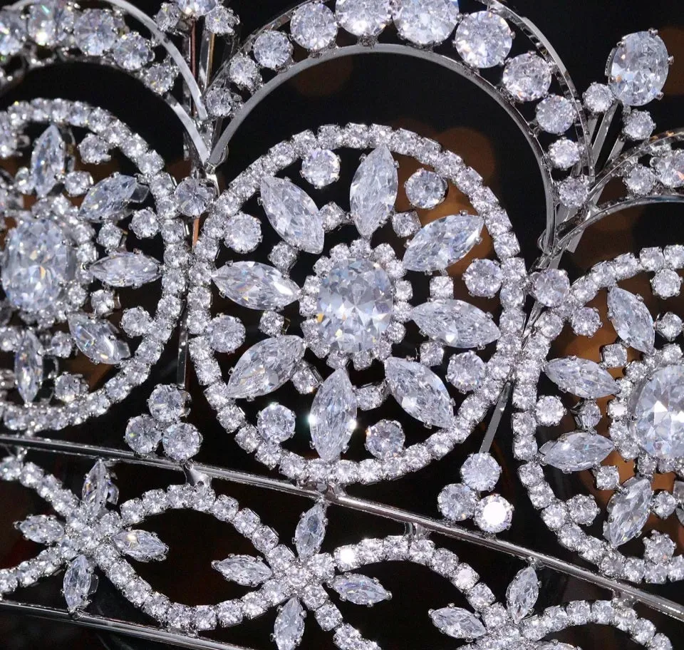 Royal bridal pageant tiara and earring set at Bling Brides Bouquet Online Bridal Store